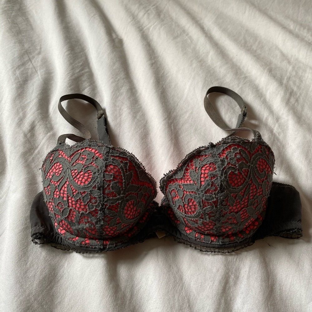 🔥5 for $25! Aerie Pink & Gray Lace Bra Sz 32B